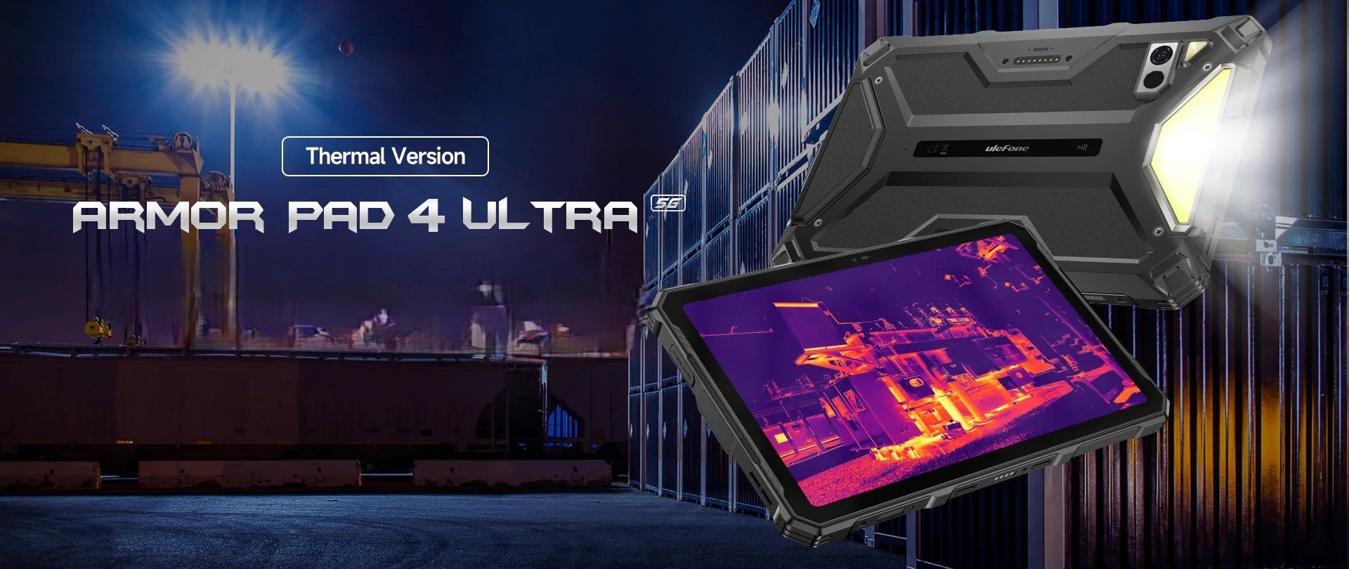UleFone Armor Pad 4 Ultra 5G Thermal tablet, fekete