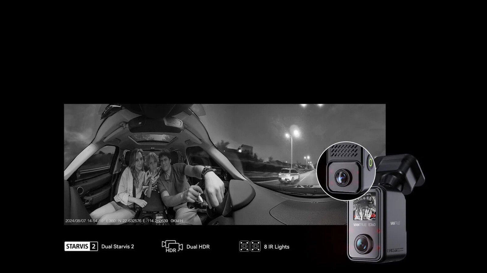 Vantrue E360 autós kamera