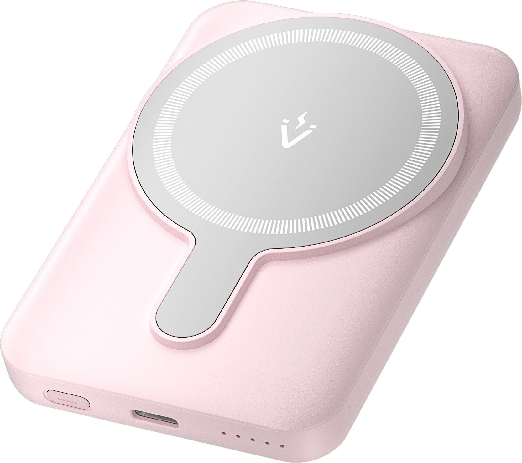 Vention 5000mAh Magnetic Wireless Power Bank 20W Pink Light Indicator Display Type powerbank