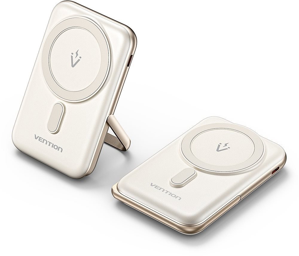 Vention 10000mAh Magnetic Wireless Power Bank (USB-C + Wireless) 20W White powerbank