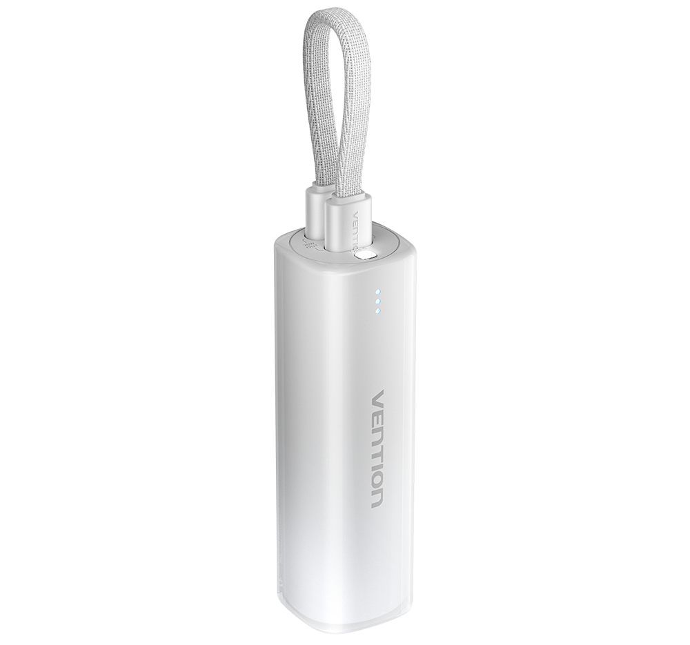Vention 5000mAh Power Bank (USB-C + Lightning) 20W Gray Light Indicator Display Type powerbank