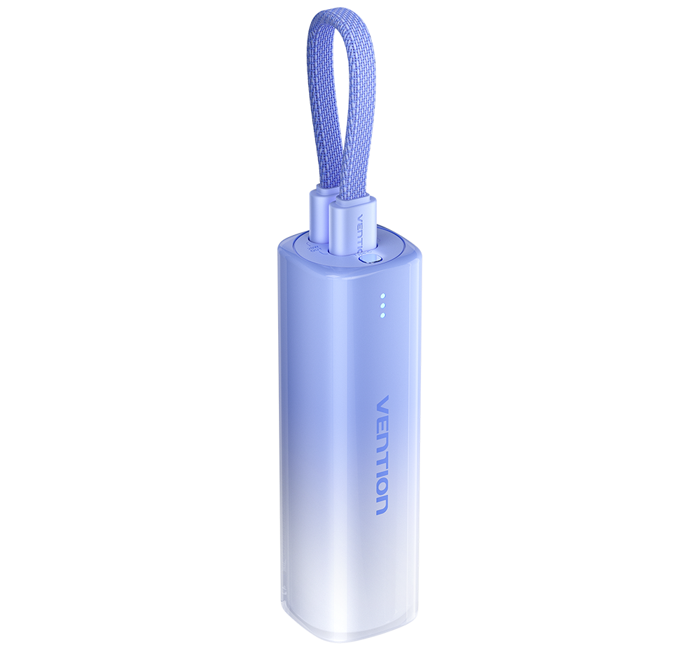 Vention 5000mAh Power Bank (USB-C + Lightning) 20W Blue Light Indicator Display Type powerbank