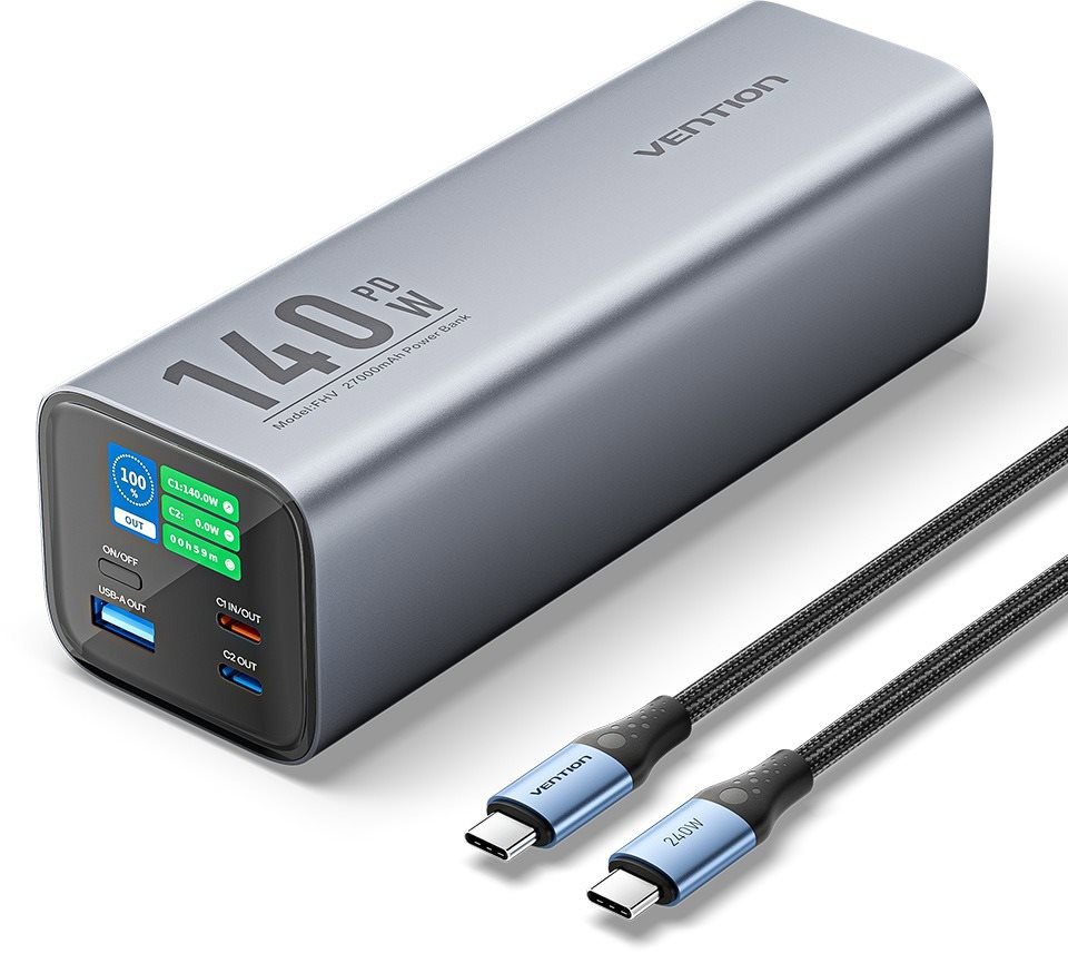 Vention 27000mAh Power Bank (USB-C + USB-C + USB-A + USB-A) 140W powerbank