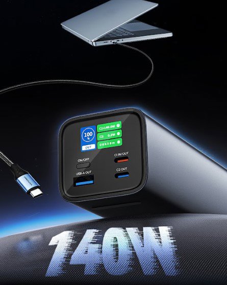 Vention 27000mAh Power Bank (USB-C + USB-C + USB-A + USB-A) 140W powerbank