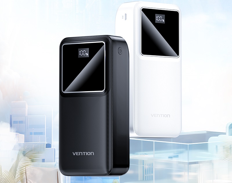 Vention 30000mAh Power Bank 22.5W Black LED Display Type powerbank
