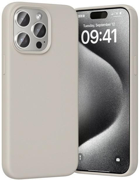 Vention Liquid Silicone Case for iPhone 15 Pro with MagSafe Gravel Gray tok