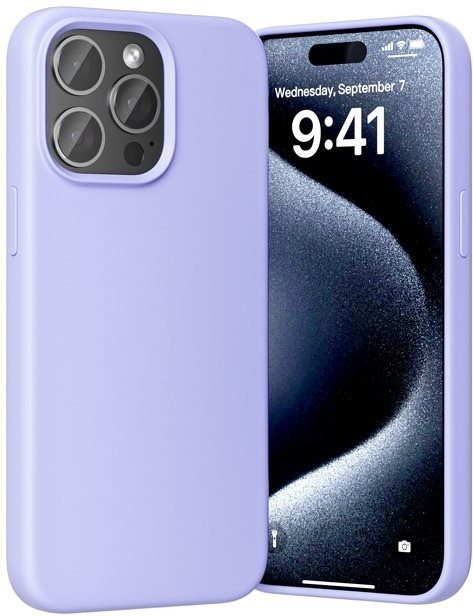 Vention Liquid Silicone Case for iPhone 15 Pro Max with MagSafe Lilac tok