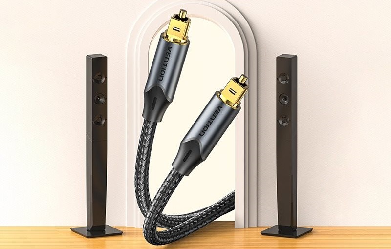 Vention Optical Fiber Toslink Audio Cable Aluminum Alloy Type 1M Black audiokábel