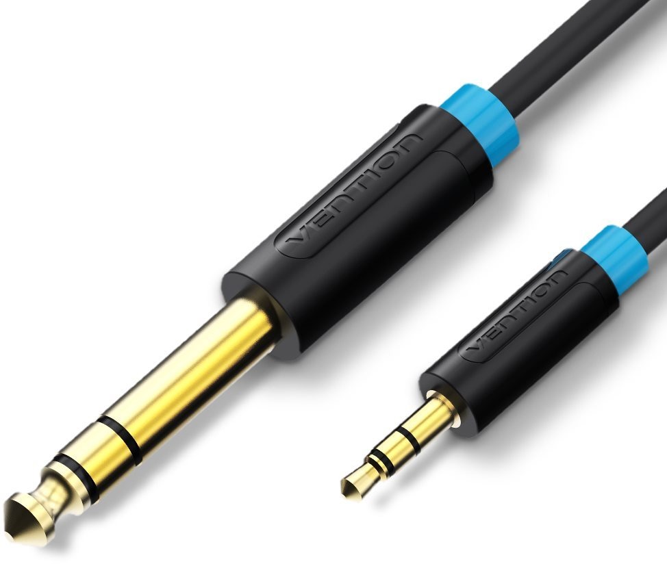Vention 6.3mm Jack Male to 3.5mm Male Audio Cable 0.5m Black audiokábel