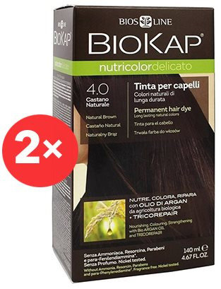 Természetes hajfesték BIOKAP Nutricolor Delicato Brown Gentle Dye 4.00 (2×140 ml)