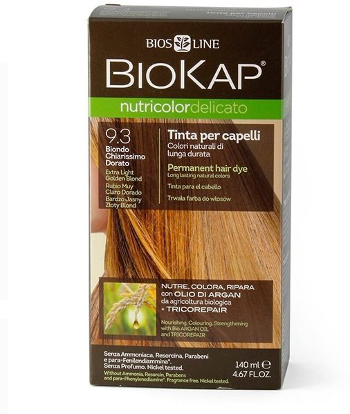 BIOKAP Nutricolor Delicato Extra Light Golden Blond Gentle Dye 9.30 140 ml természetes hajfesték