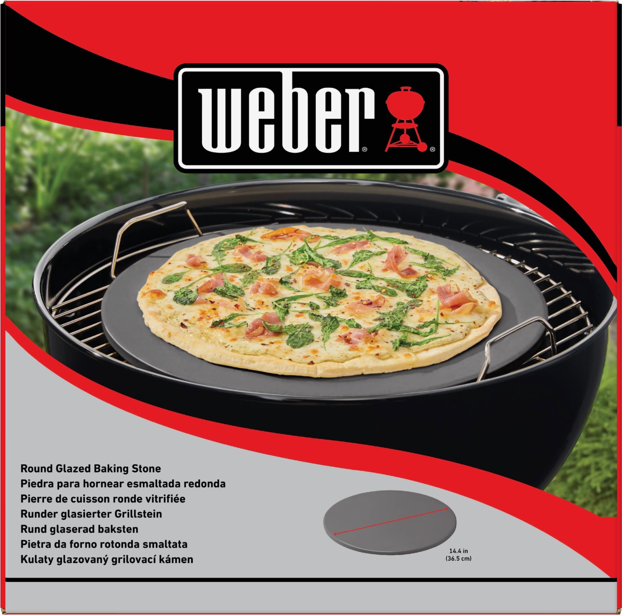 Weber grillkő Kerek mázas pizzakő 36 cm