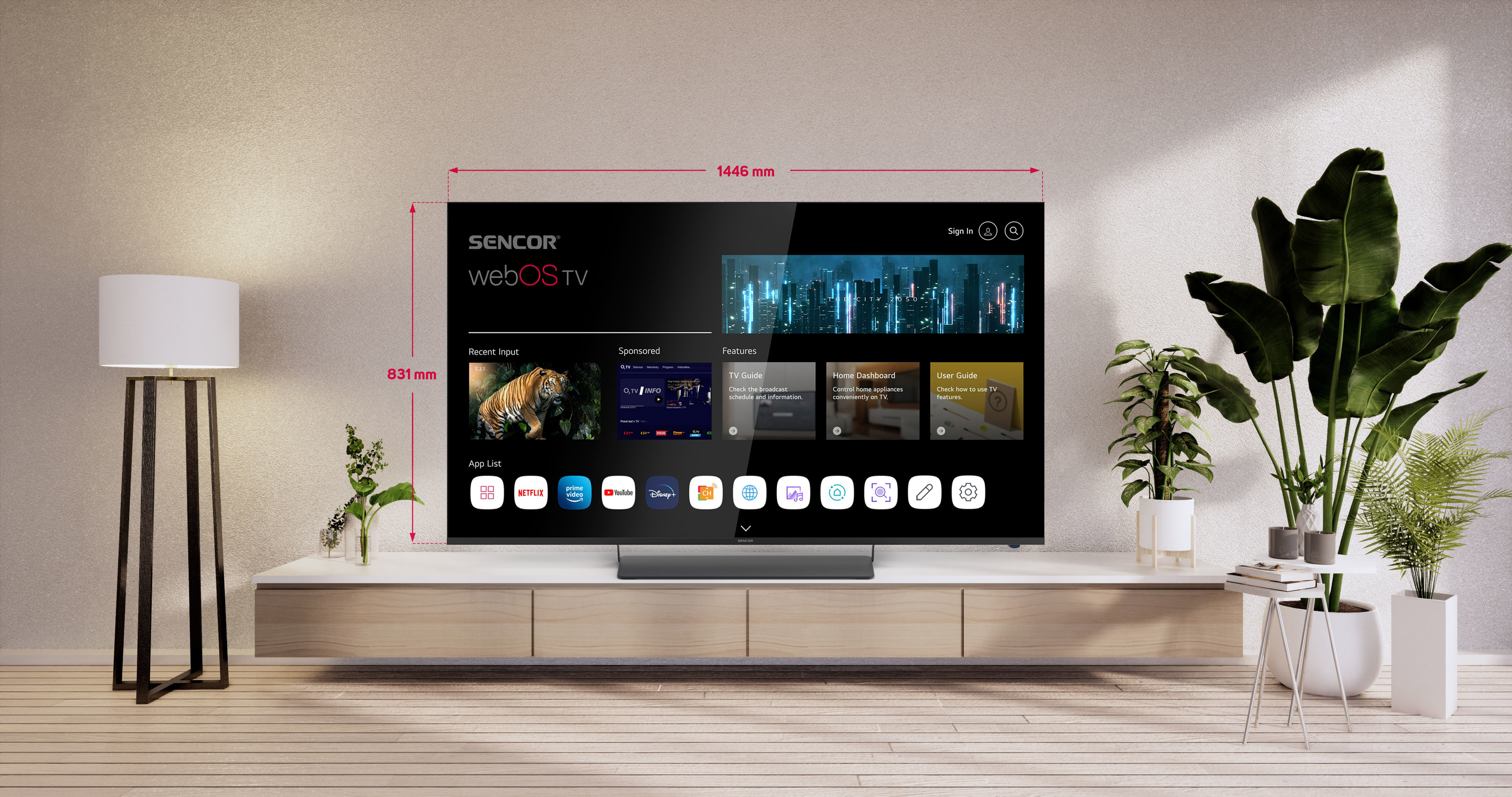 65" Sencor SLE 65US850TCSB televízió