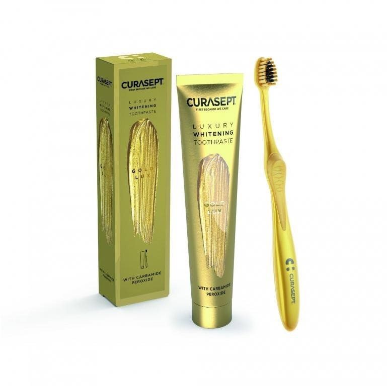 CURASEPT Gold Lux fehérítő, fogkefével, 75 ml fogkrém