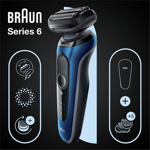 Braun Series 6 61-B1500s borotva, kék