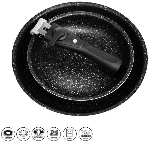 Serpenyő ORION GRANDE Serpenyő COMBI 2 + levehető fogantyú Jellemzők/technológia