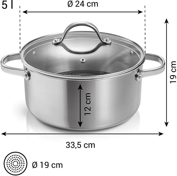 TESCOMA SteelCRAFT lábas fedővel 24 cm, 5 l 780574,00 .