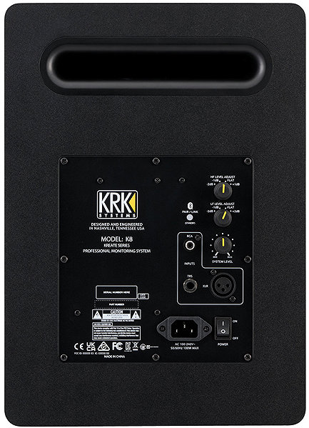 KRK Classic 5 stúdiómonitor hátlapja