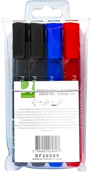 Marker Q-CONNECT PM-C 3-5 mm, szett, 4 szín Csomagolás/doboz