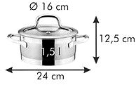 TESCOMA PRESIDENT fedővel 16 cm, 1,5 l