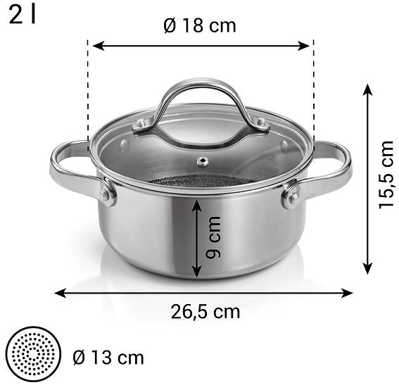 TESCOMA 780570.00 SteelCRAFT lábas fedővel 18 cm 2 l .