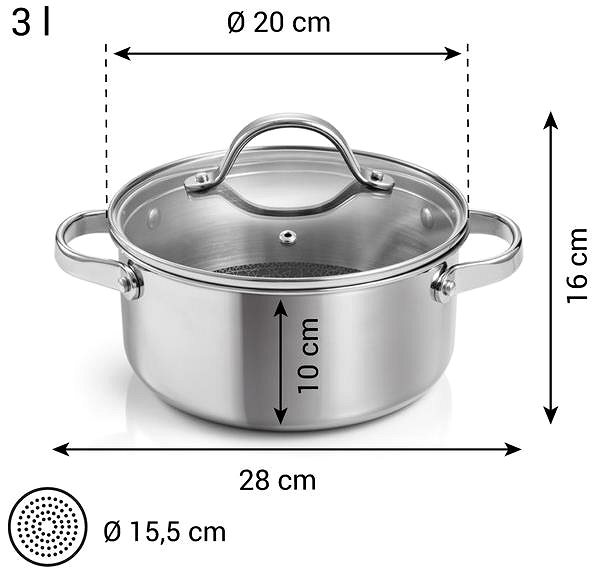 TESCOMA 780572.00 SteelCRAFT lábas fedővel 20 cm 3 l .