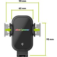 AlzaPower WF400 Wireless Car Charger 15 W fekete - Vezeték nélküli töltő
