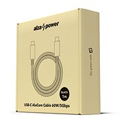 AlzaPower AluCore USB-C / USB-C 3.2 Gen 1, 3A, 60W, 1m fekete - Adatkábel