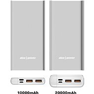 AlzaPower Metal 10000mAh Fast Charge + PD3.0 - ezüst - Powerbank