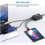 ChoeTech Multi-Charge USB-C PD 60W + 3x USB-A töltőállomás - Hálózati adapter