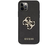 Guess PU Saffiano Big 4G Metal Logo hátlap az Apple iPhone 12 Pro Max készülékhez fekete - Telefon hátlap