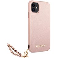 Guess PU Saffiano Gold Chain Apple iPhone 11 készülékhez, rózsaszín - Telefon hátlap