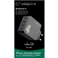 Cellularline Multipower 4 Smartphone Detect technológiával 4 x USB port 42 W fekete - Hálózati adapter