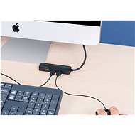 Vention Type-C (USB-C) to 3x USB 2.0 / RJ45 / Micro-B HUB 0.15M Black ABS Type - USB Hub