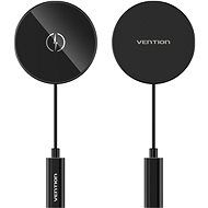 Vention Magnetic Wireless Charger 15W Ultra-thin Mirrored Surface Type 0.05M Black - Vezeték nélküli töltő