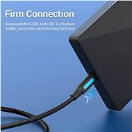 Vention USB-C 2.0 to Mini USB 2A Cable 2 m Black - Adatkábel