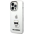Karl Lagerfeld Choupette Logo hátlap iPhone 14 Pro Transparent készülékhez - Telefon tok