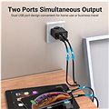 Vention Dual Quick 3.0 USB-A Wall Charger (18W + 18W) Black - Hálózati adapter