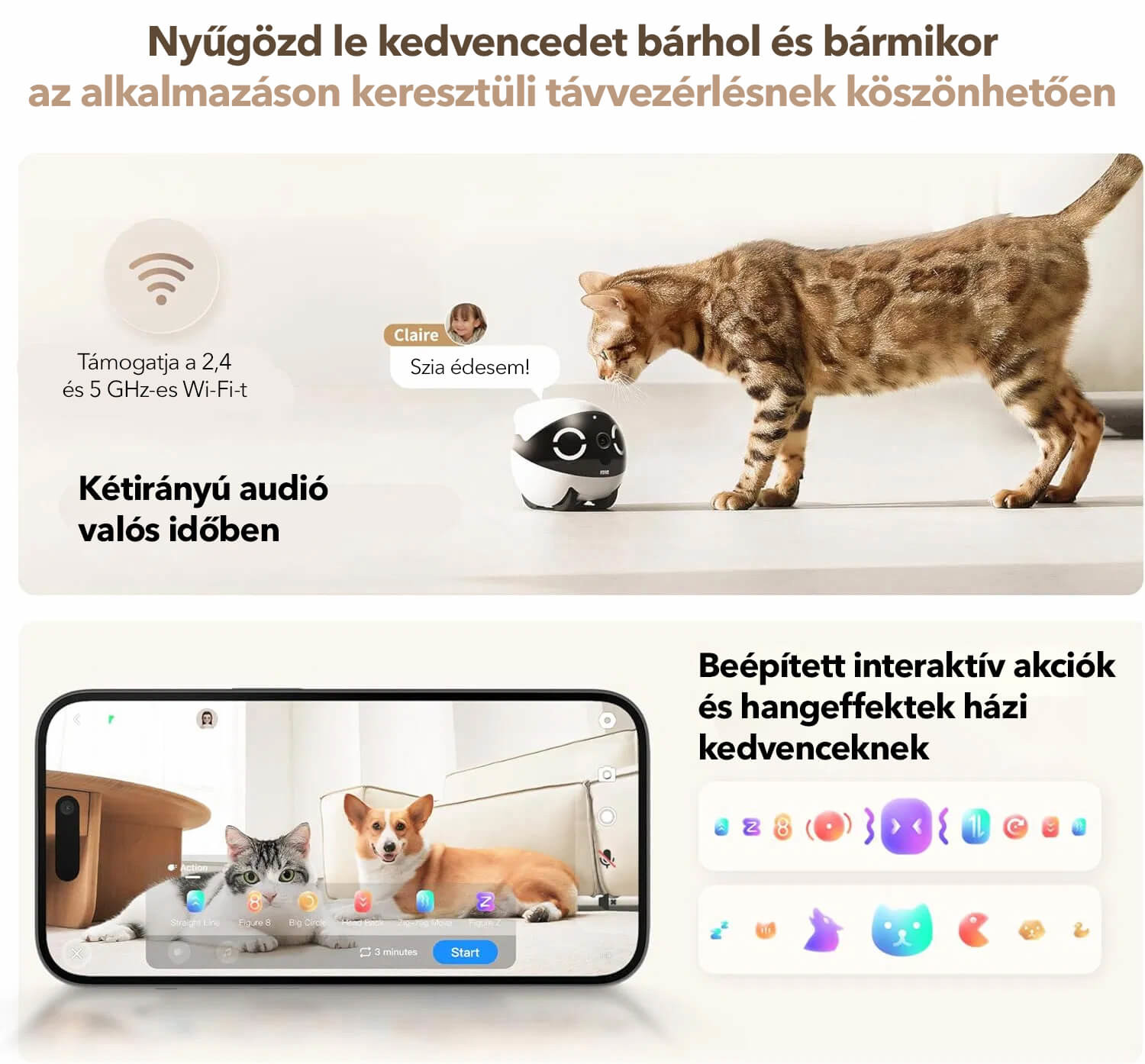Enabot ROLA Mini robot - Robotikus társ 2K kamerával