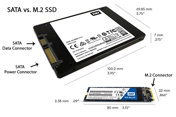 2,5 inch SSD vs. M.2 SSD