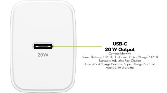AlzaPower A110 Fast Charge 20W fehér hálózati töltő