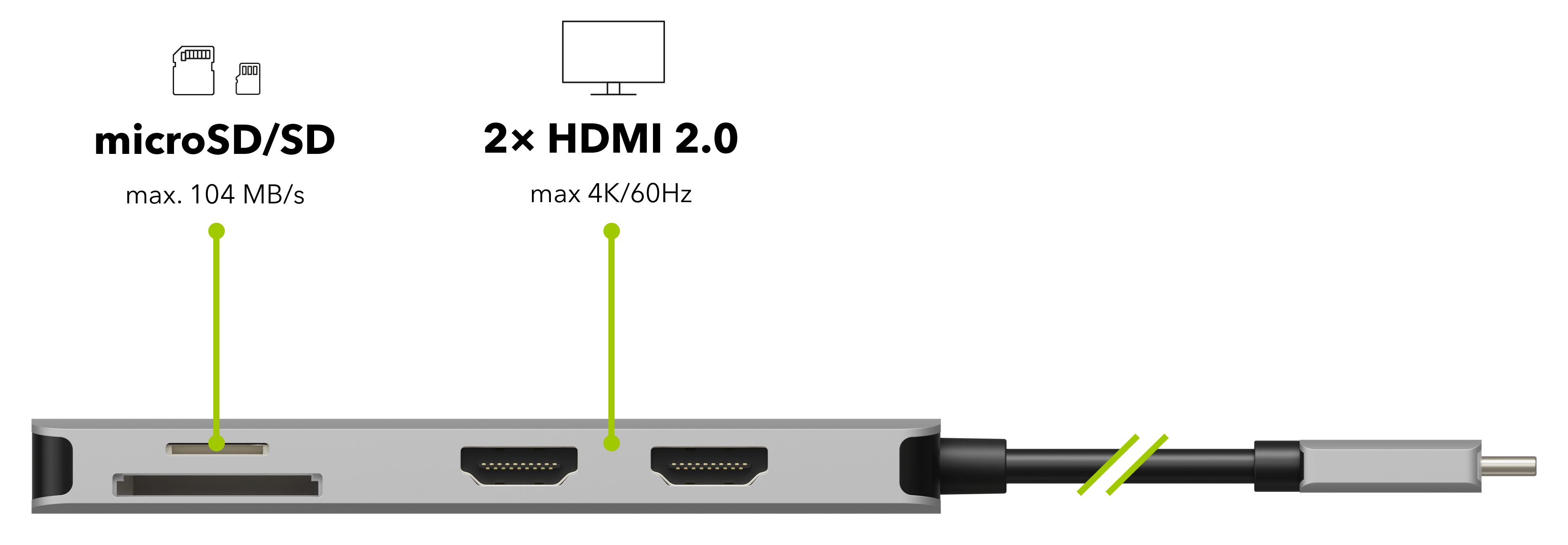 AlzaPower Metal USB-C Dock Station 8in1 Dual Screen C8 