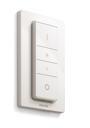 Vezeték nélküli fényerőszabályzó négy előre programozott világítási móddal. Philips Hue lámpatest, okos lámpák, vezeték nélküli fényerőszabályzó