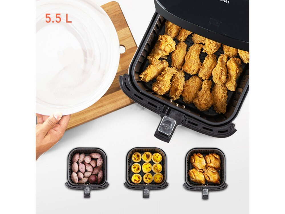 Cosori CP158-AF PREMIUM airfryer – 5,5L + 5× nyárs és grillrács, piros