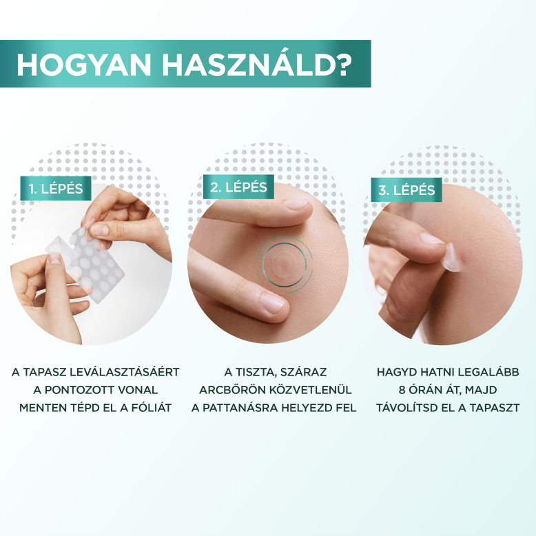 GARNIER Láthatatlan hidrokolloid tapaszok pattanásokra BHA-savval, 22 db