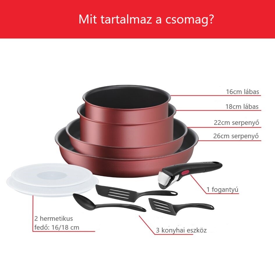 Tefal Ingenio Daily Chef L3989502 edénykészlet, 10 db