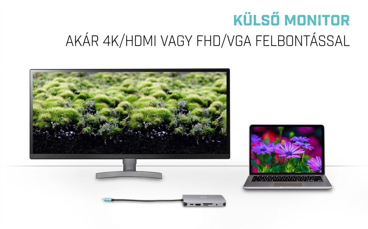 i-tec USB-C Metal Nano Dock 4K HDMI/VGA dokkolóállomás