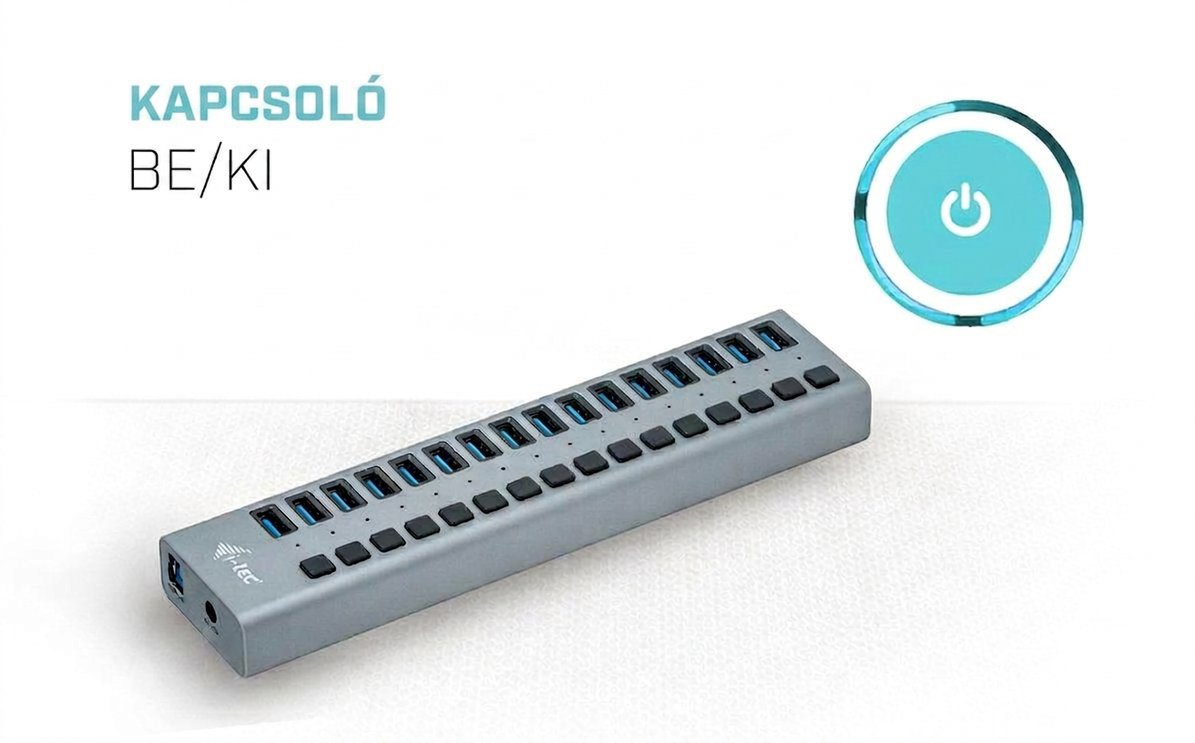 Multifunkciós i-tec USB 3.0 Charging HUB 16 port USB hub