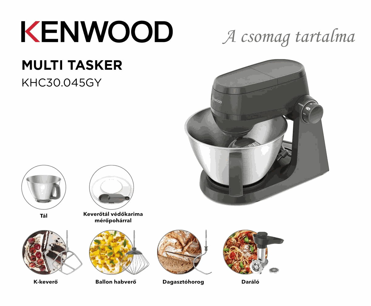 Kenwood MultiTasker KHC30.045GY konyhai robotgép