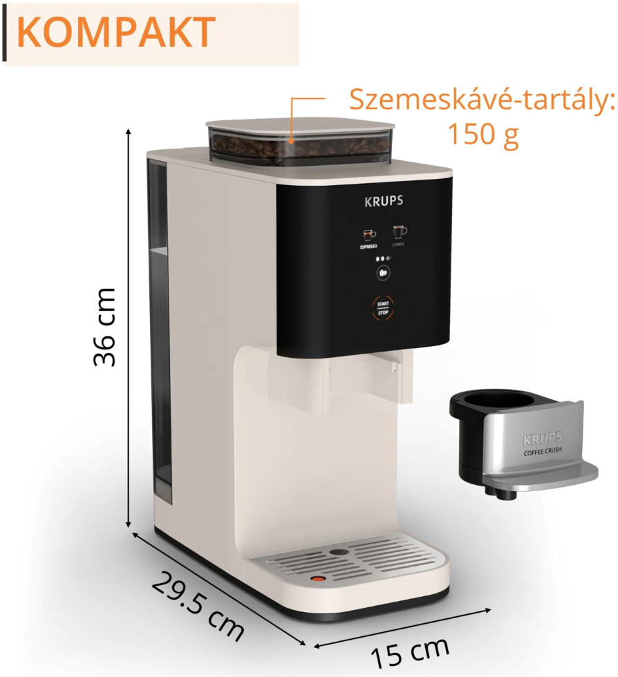 KRUPS SA4001E0 Coffee Crush Ivory automata kávéfőző